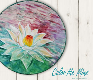 Houston Heights Color Me Mine Lotus Flower Plate