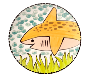 Houston Heights Color Me Mine Happy Shark Plate