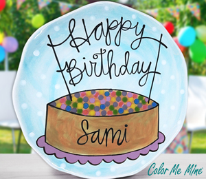Houston Heights Color Me Mine Birthday Plate