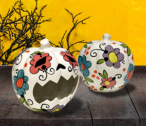 Houston Heights Color Me Mine Sugar Skull Pumpkin