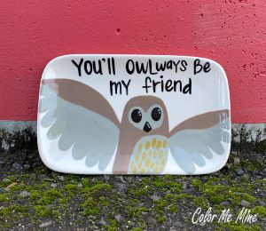 Houston Heights Color Me Mine Owl Plate
