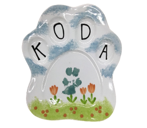 Houston Heights Color Me Mine Paw Print Plate