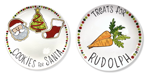 Houston Heights Color Me Mine Santa & Rudolph Plates