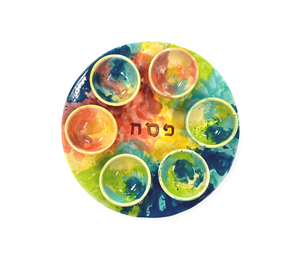 Houston Heights Color Me Mine Watercolor Seder Plate