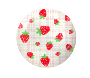 Houston Heights Color Me Mine Strawberry Plaid Plate