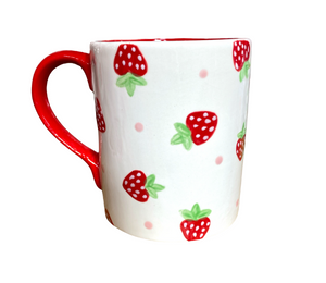 Houston Heights Color Me Mine Strawberry Dot Mug