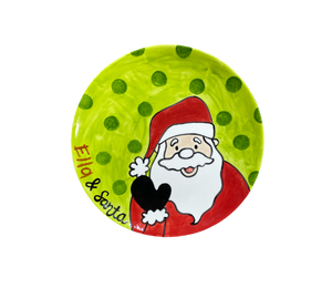 Houston Heights Color Me Mine Peeking Santa Plate