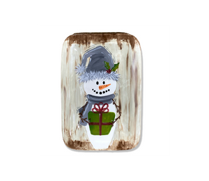 Houston Heights Color Me Mine Rustic Snowman Platter