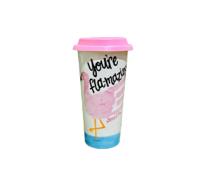 Houston Heights Color Me Mine Flamingo Travel Cup