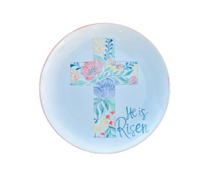 Houston Heights Color Me Mine Floral Cross Plate