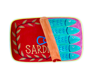 Houston Heights Color Me Mine Sardines Dinner Plate