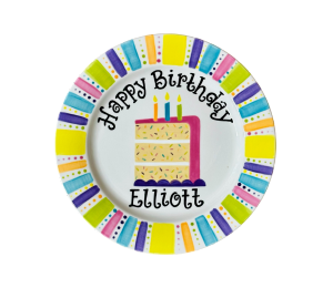 Houston Heights Color Me Mine Birthday Cake Plate